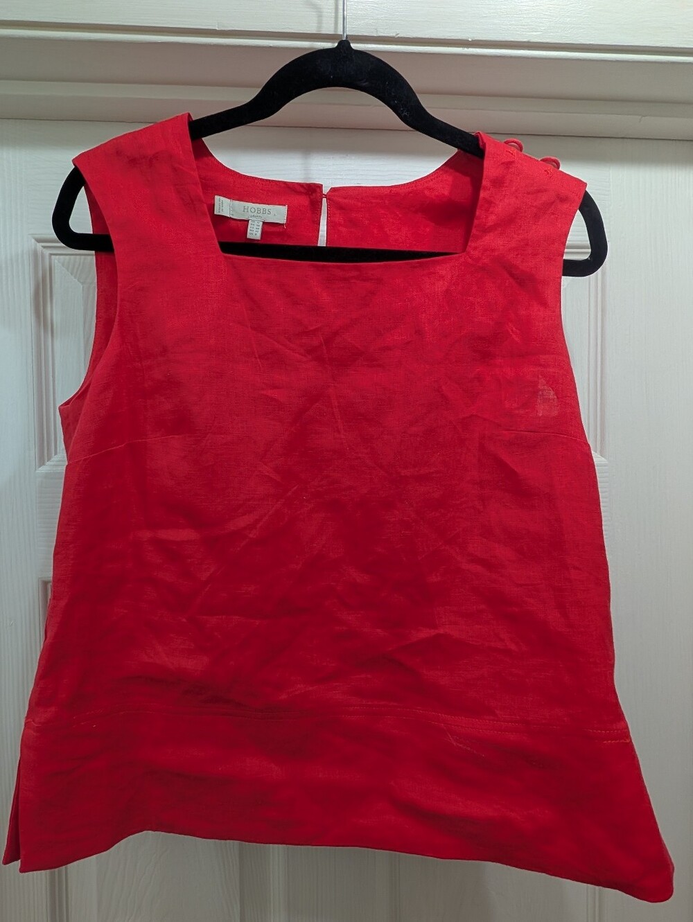 Hobbs London Catriona Red 100% Linen Top | Excellent Condition Size UK12/ US8